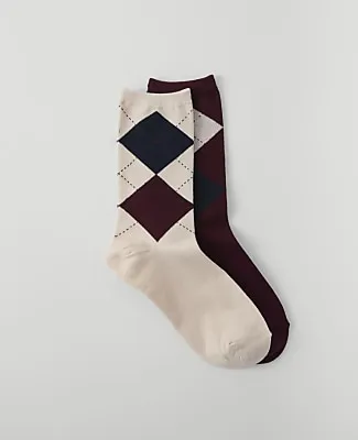 Ann Taylor Argyle Crew Sock Set sold by Ann Taylor