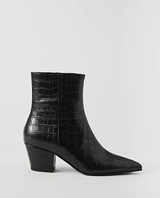 Ann Taylor Croco Tapered Heel Bootie sold by Ann Taylor