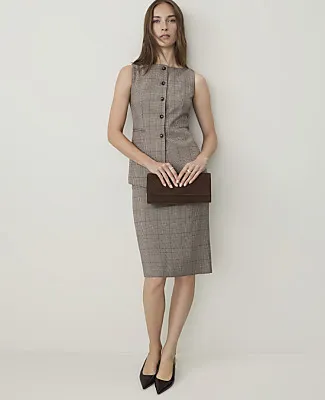 Ann Taylor The Petite Plaid Tailored Pencil Skirt sold by Ann Taylor product image thumbnail 2