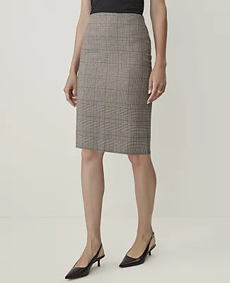 Ann Taylor The Petite Plaid Tailored Pencil Skirt sold by Ann Taylor product image thumbnail 3