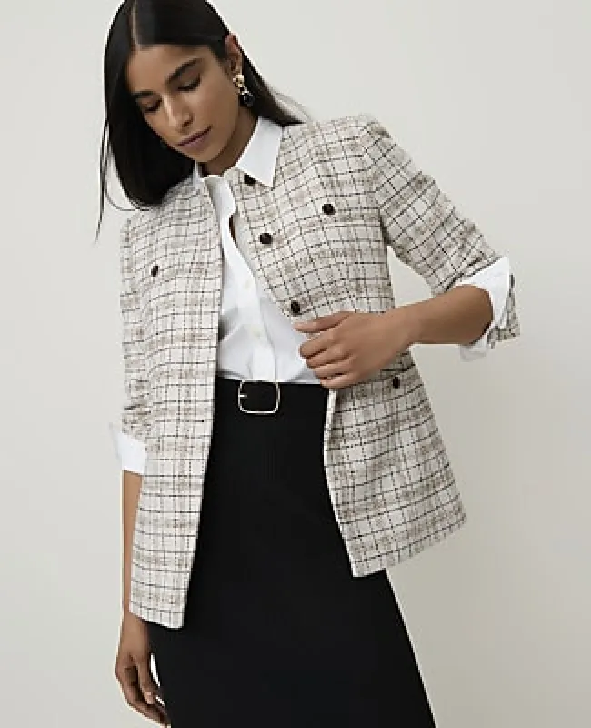 Ann Taylor Split Hem Jacket in Plaid made by Ann Taylor