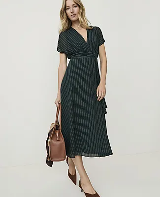 Ann Taylor Striped Midi Flare Dress sold by Ann Taylor