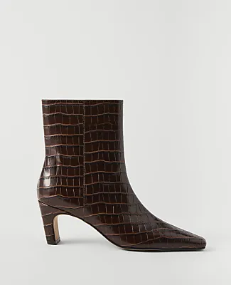Ann Taylor Croco Skinny Heel Bootie sold by Ann Taylor