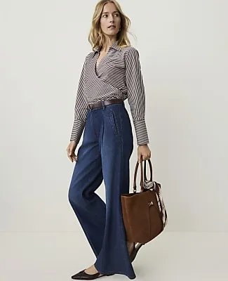 Ann Taylor Striped Wrap Blouse sold by Ann Taylor product image thumbnail 3