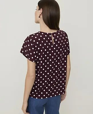 Ann Taylor Polka Dot Mixed Media Tee sold by Ann Taylor product image thumbnail 2
