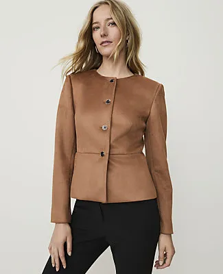 Ann Taylor Faux Suede Peplum Jacket sold by Ann Taylor