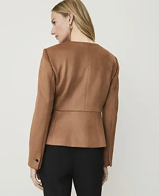 Ann Taylor Faux Suede Peplum Jacket sold by Ann Taylor product image thumbnail 2