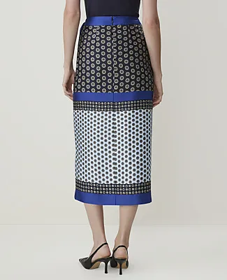 Ann Taylor Geo Print Wrap Skirt in Satin sold by Ann Taylor product image thumbnail 3