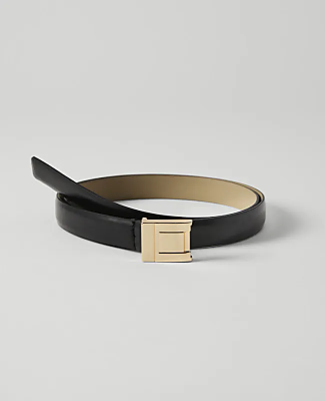 Ann Taylor Leather Double Square Buckle Belt made by Ann Taylor