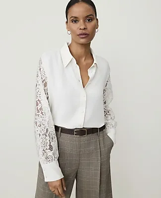 Ann Taylor Lace Sleeve Shirt sold by Ann Taylor