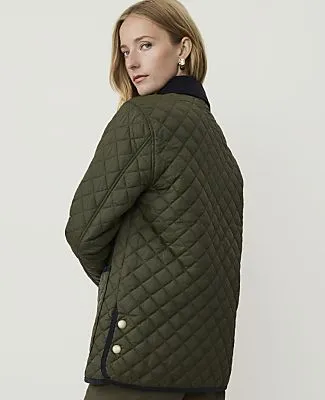 Ann Taylor Weekend Corduroy Trimmed Quilted Jacket sold by Ann Taylor product image thumbnail 2