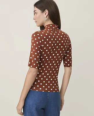 Ann Taylor Polka Dot Mock Neck Top sold by Ann Taylor product image thumbnail 2