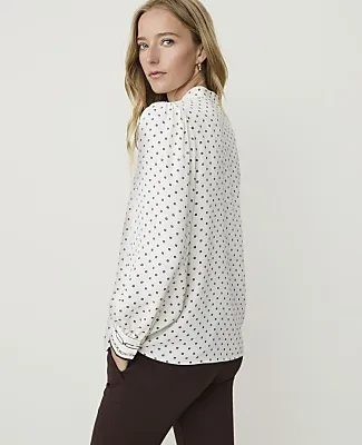 Ann Taylor Geo Print Shirred Blouse sold by Ann Taylor product image thumbnail 3