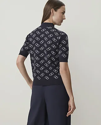 Ann Taylor Geo Print Mock Neck Modern Sweater Tee sold by Ann Taylor product image thumbnail 2