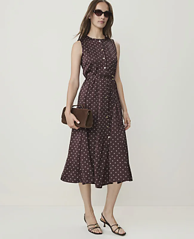 Ann Taylor Petite Geo Print Flare Midi Dress made by Ann Taylor