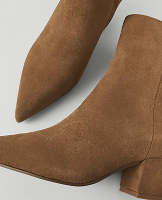 Ann Taylor Suede Tapered Heel Bootie sold by Ann Taylor product image thumbnail 2