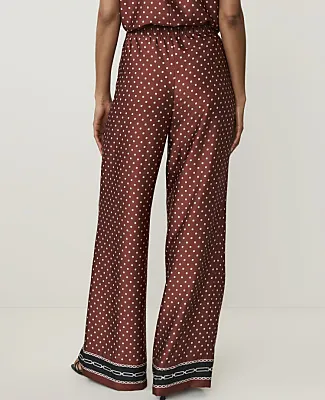 Ann Taylor The Petite Printed Drawstring Wide-Leg Pant in Satin sold by Ann Taylor product image thumbnail 3