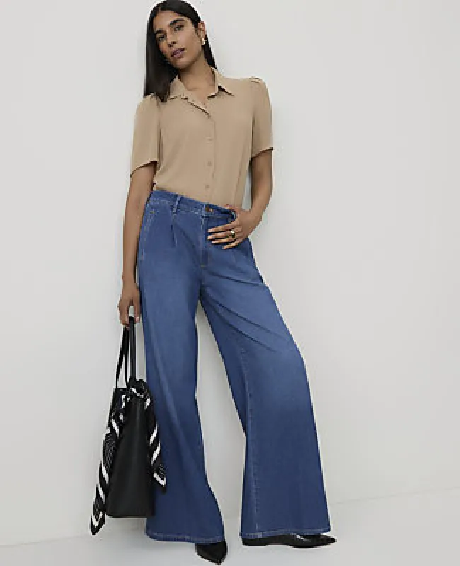 Ann Taylor The Pleated Denim Palazzo Pant made by Ann Taylor