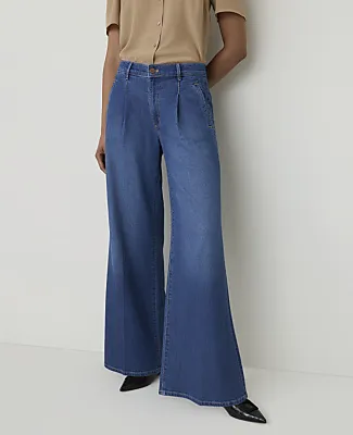 Ann Taylor The Pleated Denim Palazzo Pant sold by Ann Taylor product image thumbnail 2