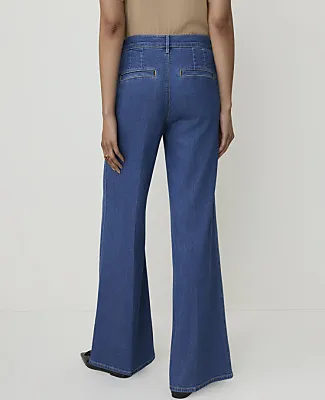 Ann Taylor The Pleated Denim Palazzo Pant sold by Ann Taylor product image thumbnail 3