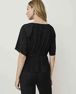 Ann Taylor Petite Pleated Tie Waist Top sold by Ann Taylor product image thumbnail 2