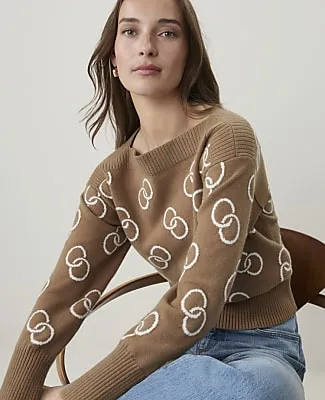 Ann Taylor Geo Print Boatneck Sweater sold by Ann Taylor product image thumbnail 3