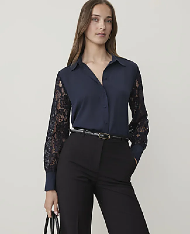 Ann Taylor Lace Sleeve Shirt made by Ann Taylor