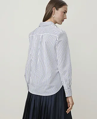 Ann Taylor Striped Relaxed Perfect Shirt sold by Ann Taylor product image thumbnail 2