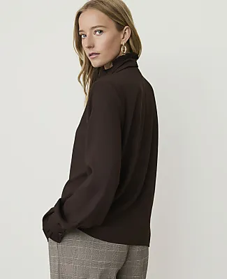 Ann Taylor Ruffle Bow Neck Blouse sold by Ann Taylor product image thumbnail 2