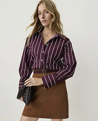 Ann Taylor Petite Striped Oversized Button Down Shirt sold by Ann Taylor