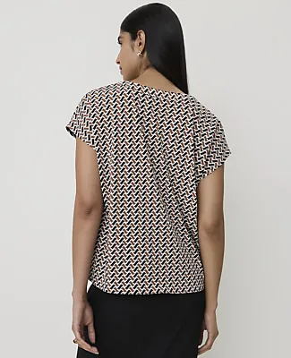 Ann Taylor Geo Print Pleat Front Top sold by Ann Taylor product image thumbnail 2