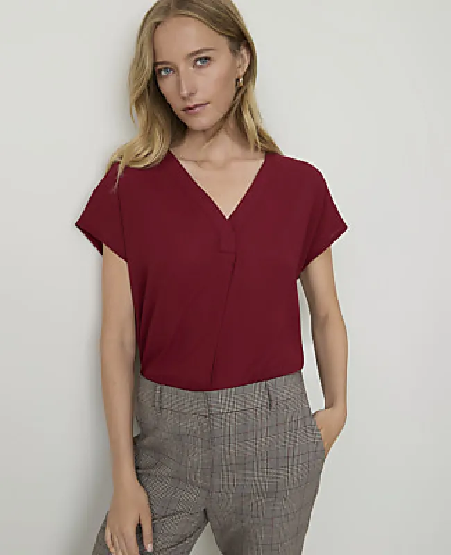 Ann Taylor Mixed Media Pleat Front Top made by Ann Taylor