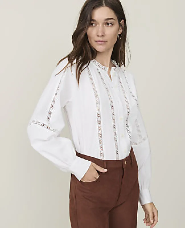 Ann Taylor Weekend Lace Trim Blouse made by Ann Taylor