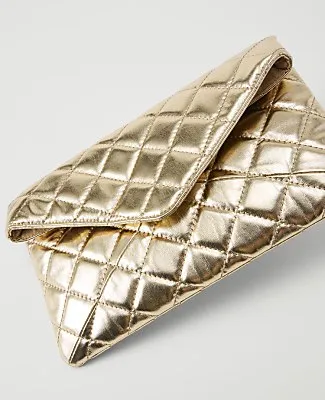 Ann Taylor Metallic Quilted Envelope Clutch sold by Ann Taylor product image thumbnail 2