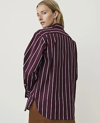 Ann Taylor Striped Oversized Button Down Shirt sold by Ann Taylor product image thumbnail 2