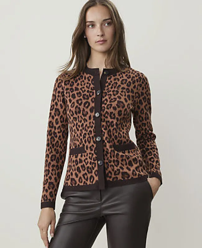 Ann Taylor Animal Print Jacquard Jacket made by Ann Taylor