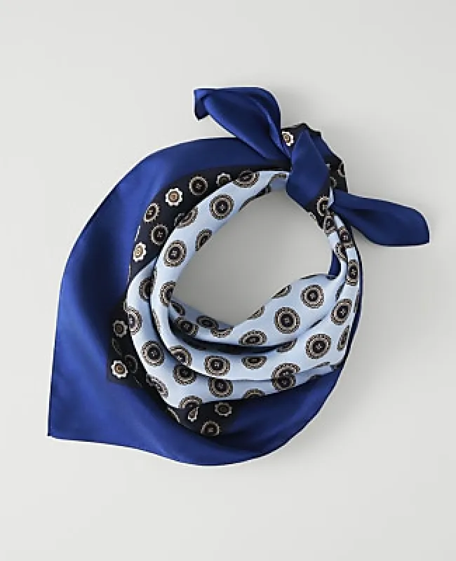 Ann Taylor Geo Print Silk Scarf made by Ann Taylor