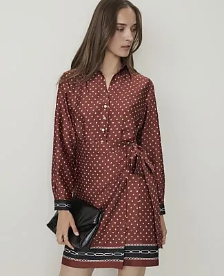 Ann Taylor Collared Wrap Shirtdress sold by Ann Taylor product image thumbnail 3