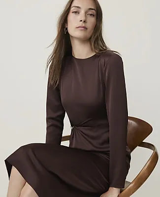 Ann Taylor Petite Crew Neck Twist Dress sold by Ann Taylor product image thumbnail 3