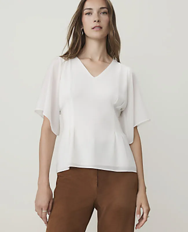 Ann Taylor Flutter Sleeve Blouse made by Ann Taylor