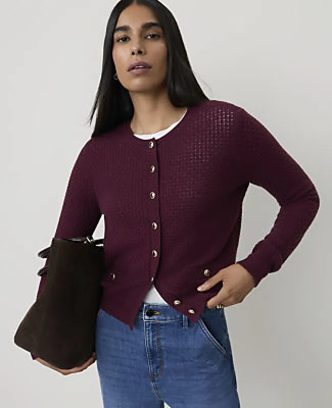 Ann Taylor Pointelle Stitch Cardigan made by Ann Taylor