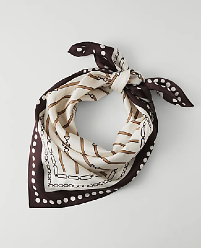 Ann Taylor Geo Print Silk Scarf made by Ann Taylor