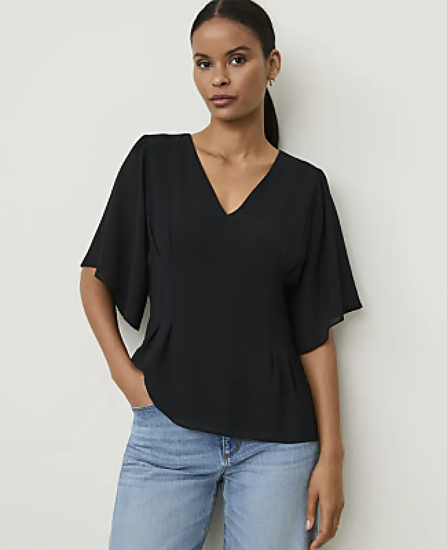 Ann Taylor Flutter Sleeve Blouse made by Ann Taylor