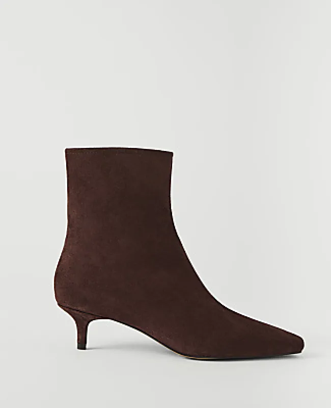 Ann Taylor Suede Skinny Heel Bootie made by Ann Taylor
