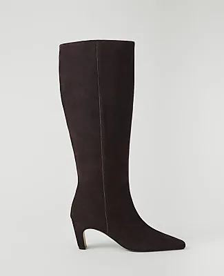 Ann Taylor Suede Skinny Heel Tall Boot sold by Ann Taylor