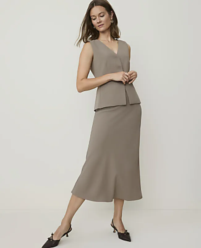 Ann Taylor Petite Flare Maxi Skirt in Textured Crepe made by Ann Taylor