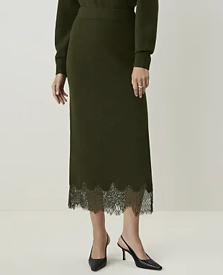 Ann Taylor Lace Trim Midi Skirt sold by Ann Taylor product image thumbnail 2