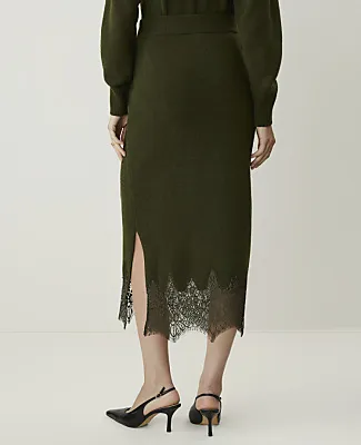 Ann Taylor Lace Trim Midi Skirt sold by Ann Taylor product image thumbnail 3