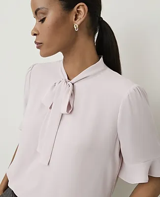 Ann Taylor Ruffle Trim Bow Blouse sold by Ann Taylor product image thumbnail 3
