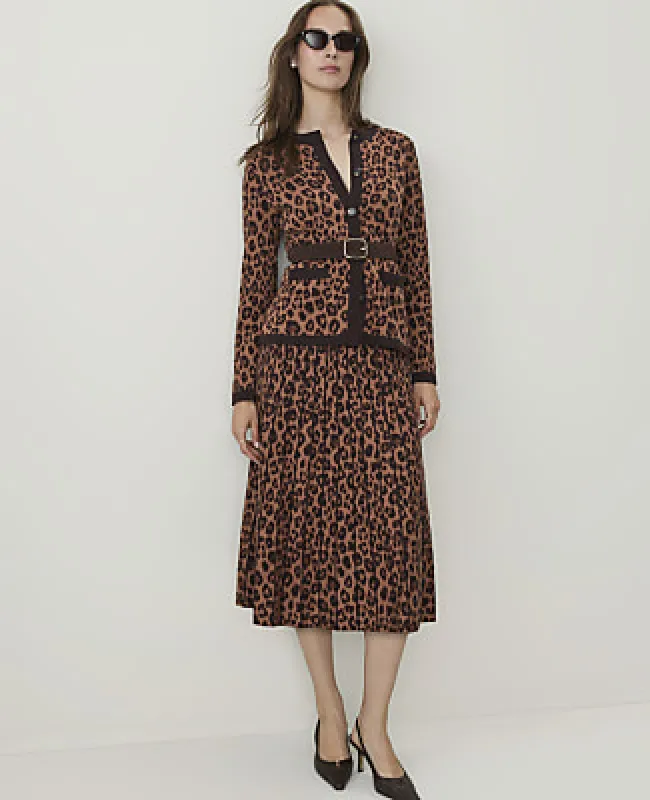 Ann Taylor Pleated Animal Print Sweater Skirt made by Ann Taylor